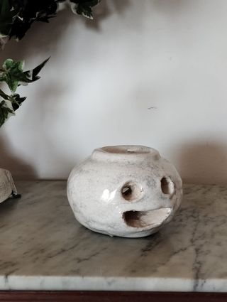 Luminária Porta Vela em Cerâmica Artesanal