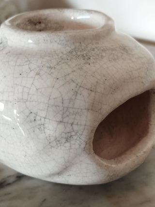 Luminária Porta Vela em Cerâmica Artesanal