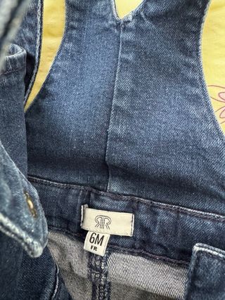 2 Petos Vaqueros Bebé Gemelos 6 Meses
