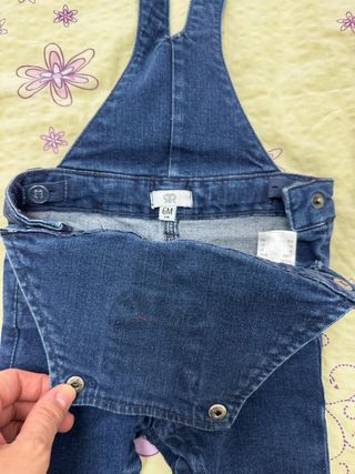 2 Petos Vaqueros Bebé Gemelos 6 Meses