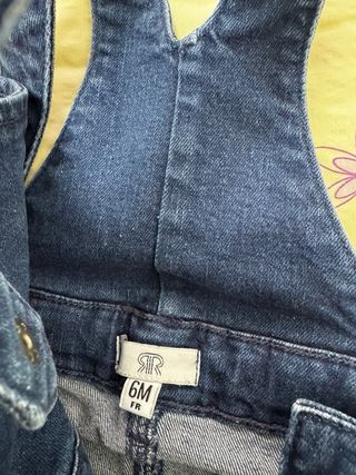 2 Petos Vaqueros Bebé Gemelos 6 Meses