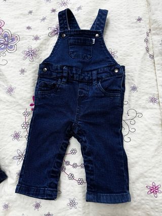 2 Petos Vaqueros Bebé Gemelos 6 Meses
