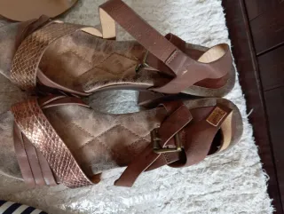 Pack 3 Sandalias Mujer: Doradas, Marrones, Azule