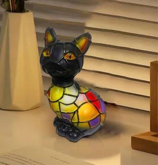 Lampada Gatto Nero Multicolore