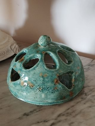 Luminária Porta Vela Cerâmica Artesanal