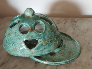 Luminária Porta Vela Cerâmica Artesanal