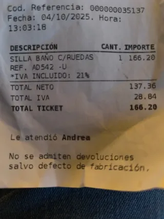 Silla ortopédica a estrenar