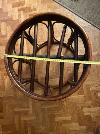 2 Taburetes Rattan Cojín Marrón y Blanco