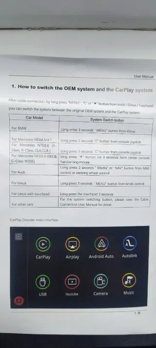 Módulo Carplay para Coche