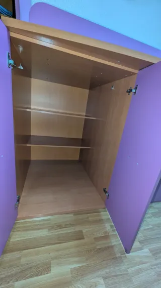 Litera juvenil con armario y cajoneras