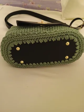 Borsa a tracolla verde e nera