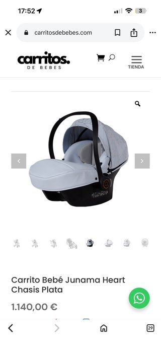 Carro Bebé Junama Diamond celeste y plata