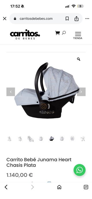 Carro Bebé Junama Diamond celeste y plata