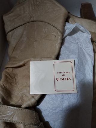 Stivali vintage donna pelle beige