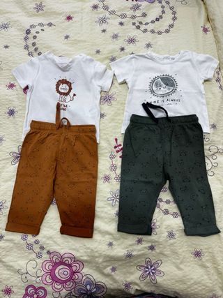 2 Conjuntos Verano Bebés gemelos 0-3 Meses