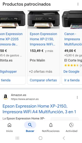 Impresora y Escáner Epson XP-2150 Negra