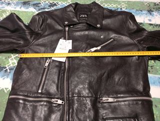 Cazadora Piel ZARA Negra Talla XL