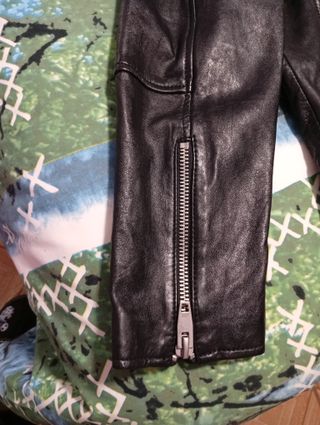 Cazadora Piel ZARA Negra Talla XL