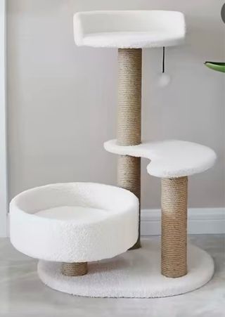 Rascador para gatos blanco