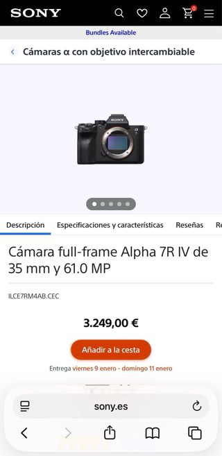 Cámara Sony Alpha a7R IV (sin abrir)