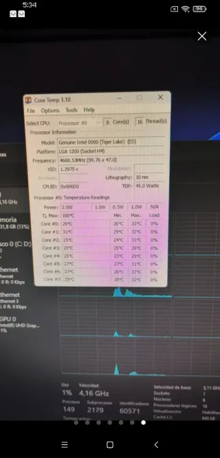 Caja Matx + Placa Base y CPU 11980hk + Disipador