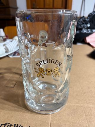 Boccale Birra Splugen Vetro 1 Litro Vintage