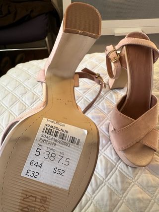 Sandalias Topshop Ante Rosa Claro Talla [38]
