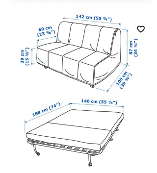 Sofá Cama Doble Lycksele IKEA