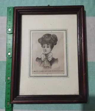Quadretto con stampa donna e fiocco