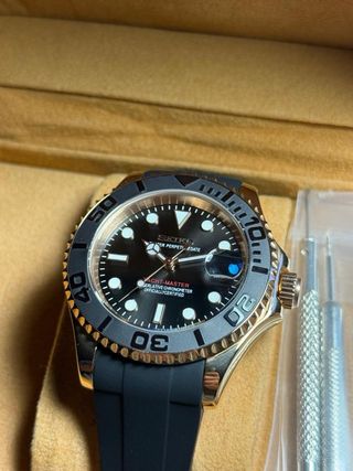 Seiko Mod Submariner 40mm Oro Rosa Negro