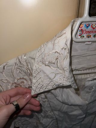 Camisa Flamenco Blanca Bordada