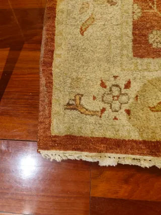 Alfombra Salón 240x167 cm Beige y Rojo