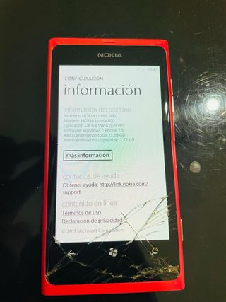 Nokia Lumia 800 Rojo - Telefono Vintage