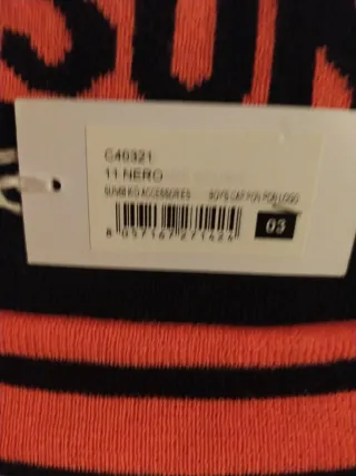 Cappello SUN68 nero e arancione