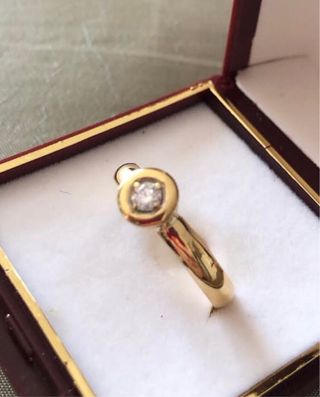 Anillo oro 18k con brillante 3,10mm
