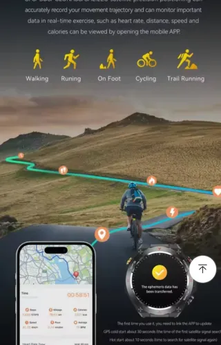 Reloj Inteligente GPS Hombre Negro