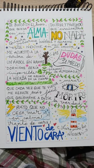 Cuadro personalizado letra canción