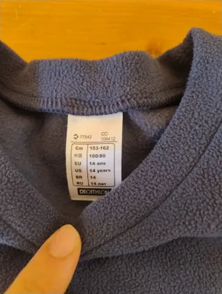 Pile Quechua Grigio Taglia 14 anni