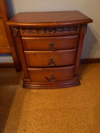 Tocador madera maciza con espejo