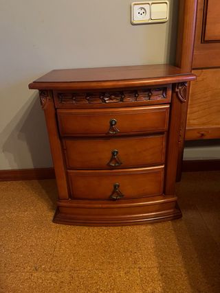 Tocador madera maciza con espejo