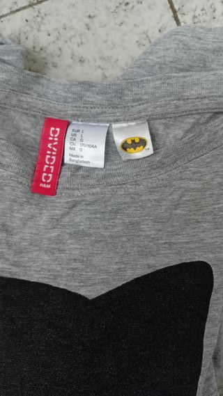 Camiseta H&M Gato Gris y Negro Mujer