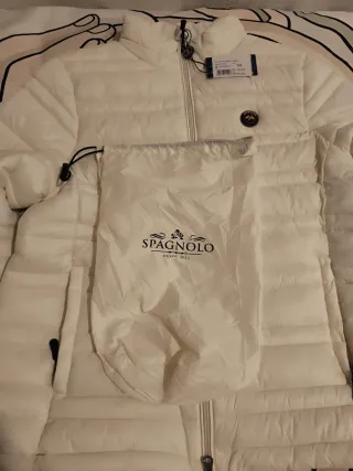 Plumas ligero marca spagnolo  unisex crema/blanco