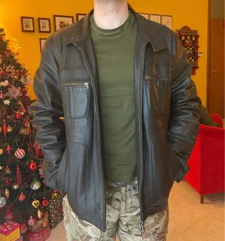 Giacca in vera pelle artigianale nera