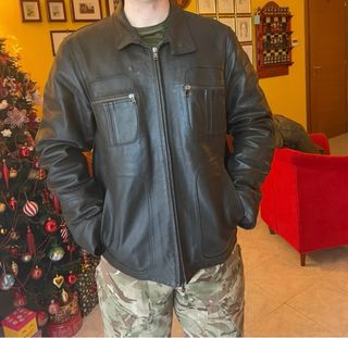 Giacca in vera pelle artigianale nera