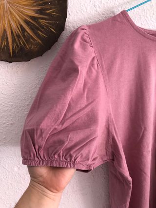 Camiseta malva manga abombachada marca Piazza