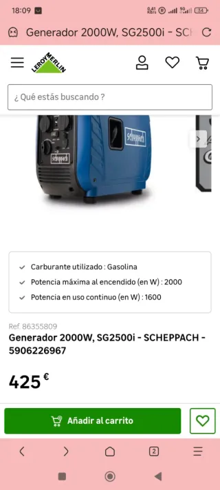 Generador Inverter Scheppach SG2500i