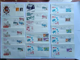 1980 SOBRES DE PRIMER DIA CON SELLOS ESPAÑA.