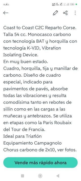 Bicicleta Bianchi C2C