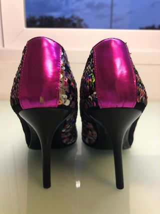 Salones Ras Lentejuelas Multicolor Talla 35