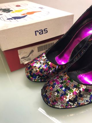 Salones Ras Lentejuelas Multicolor Talla 35